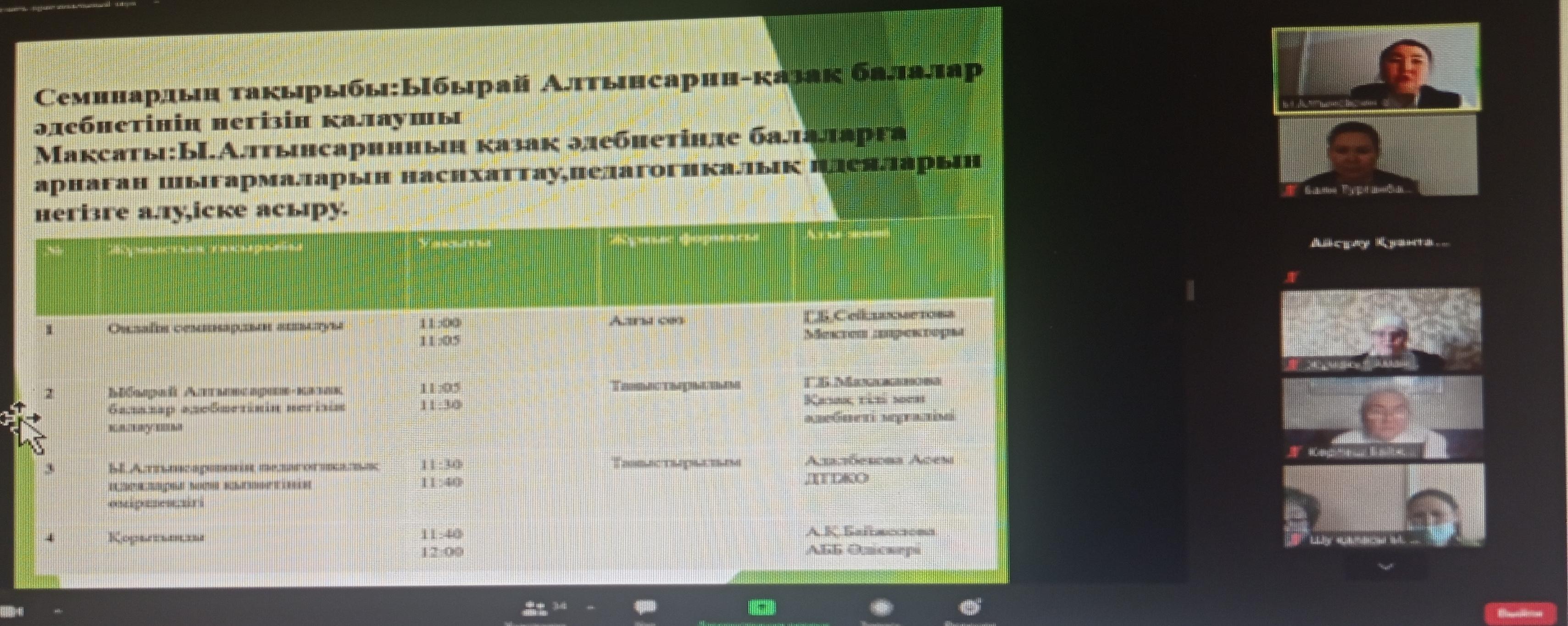Шу қаласы "Ыбырай Алтынсарин атындағы орта мектебі"КММ