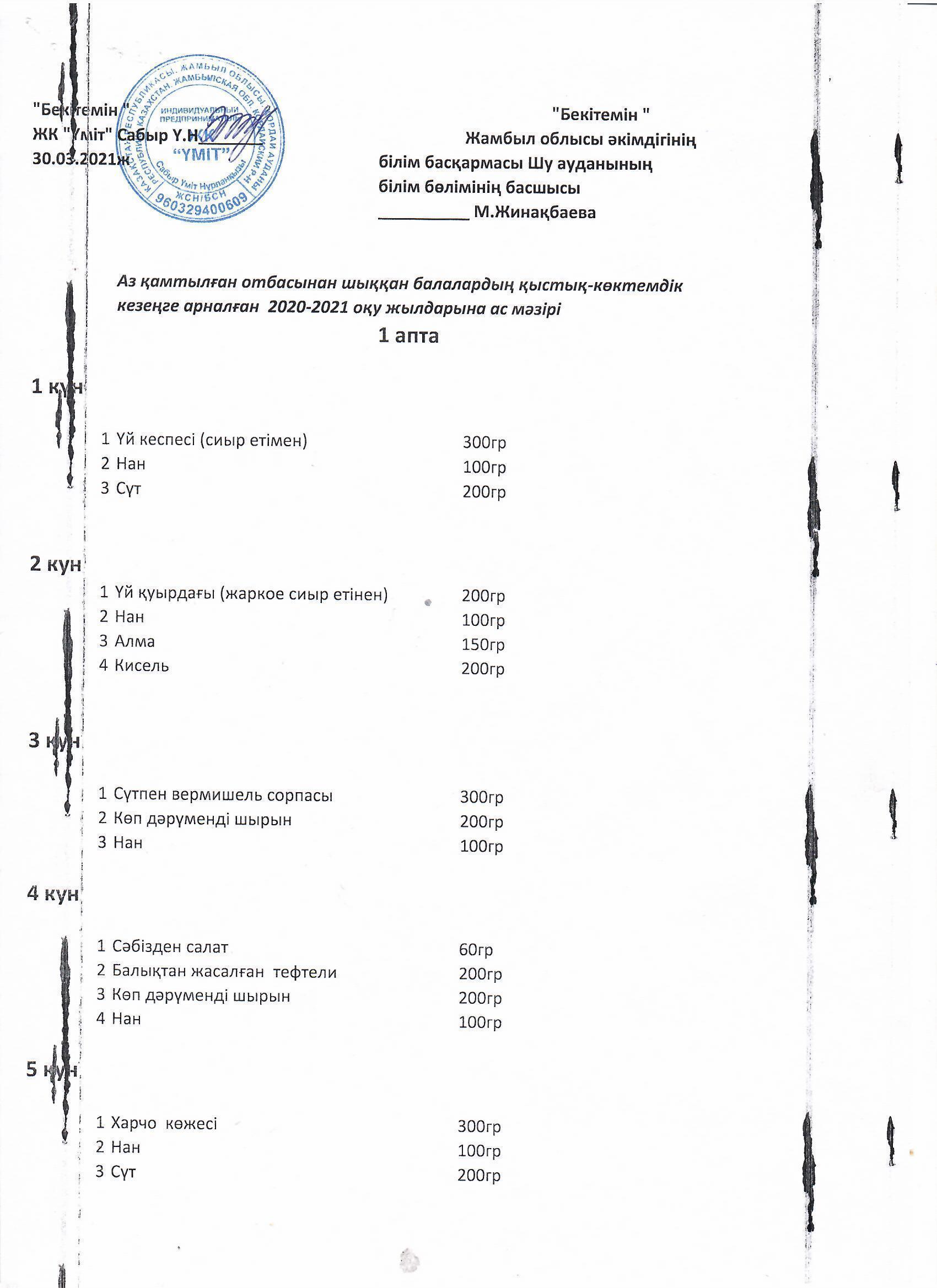 Шу қаласы "Ыбырай Алтынсарин атындағы орта мектебі"КММ